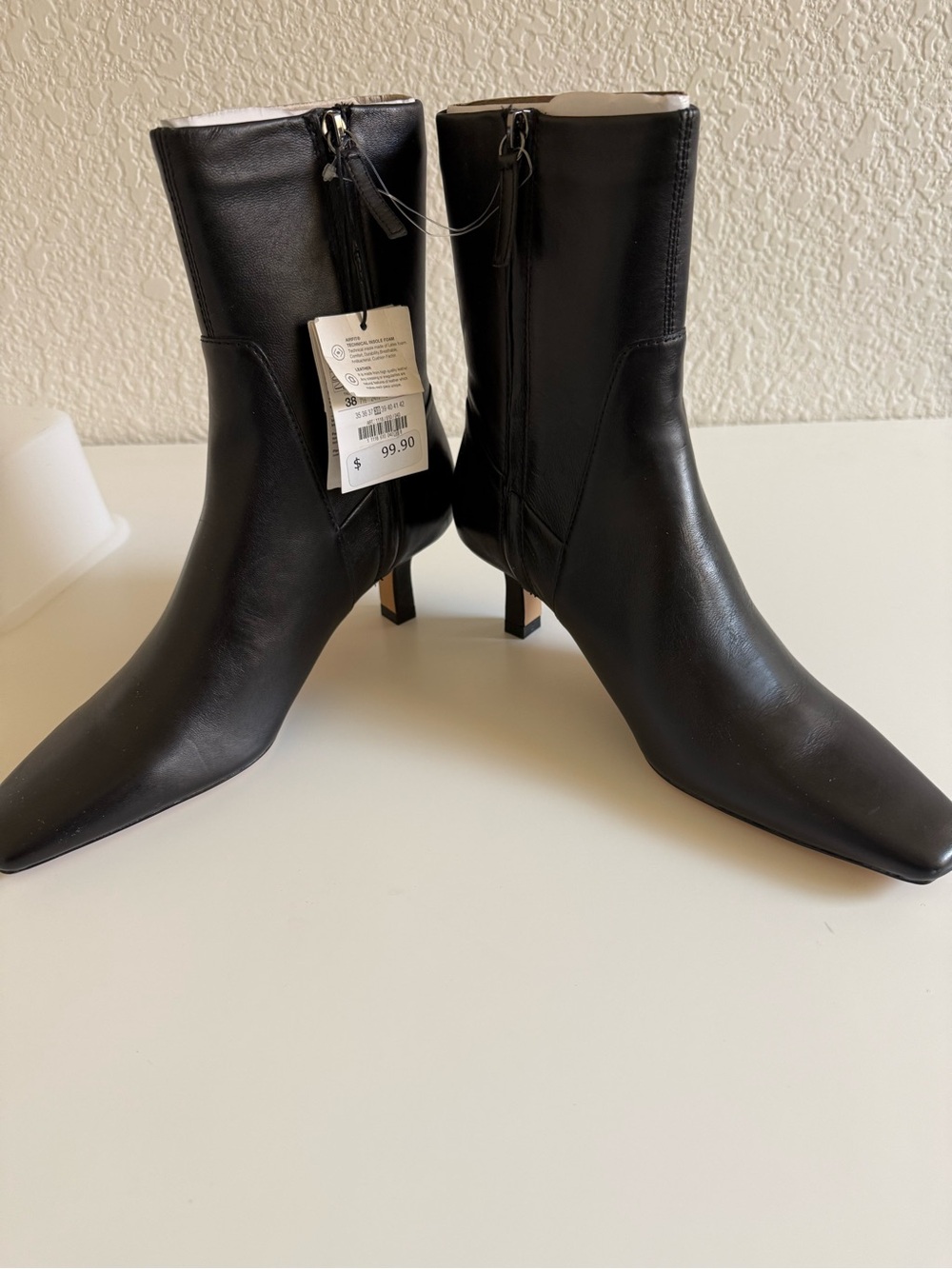 Zara | Genuine Leather Ankle Boots | Pointed Toe Kitten Heel | EU 38 US 7.5 - Picture 16 of 16